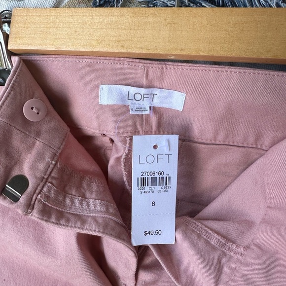 LOFT High Waist Pink Scalloped Shorts - Picture 6 of 9